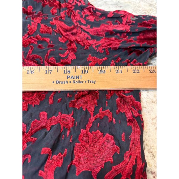 VTG Chicos Silk Velvet Burnout Top Blouse Tunic Sheer Lg Whimsigoth grunge Y2K - Picture 5 of 16